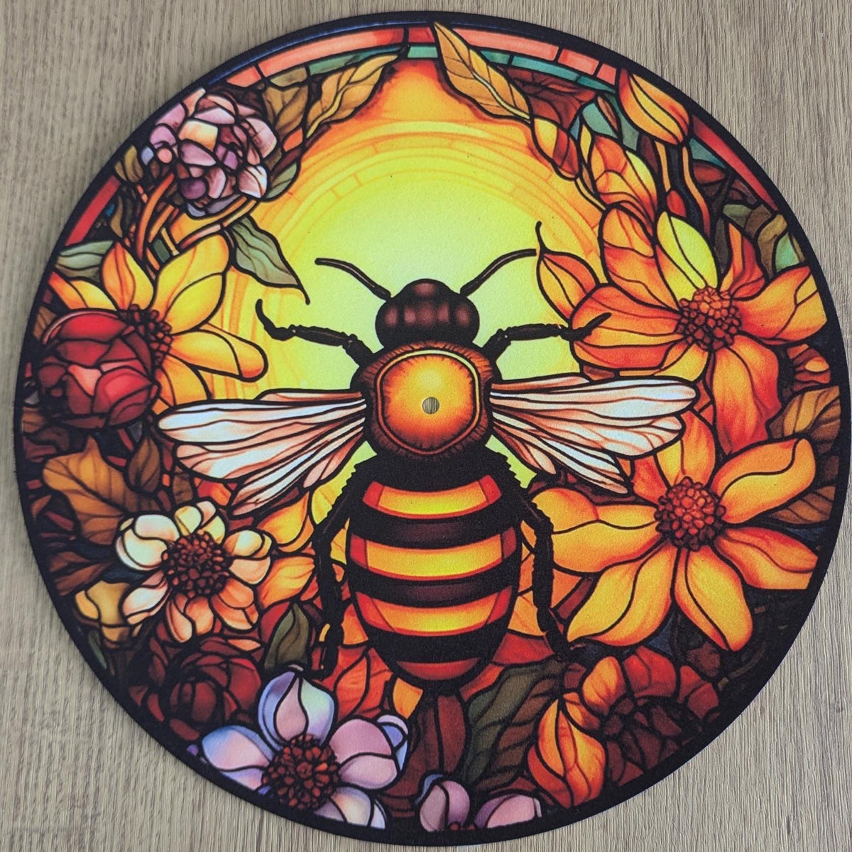Stain Glass Worker Bee Slip mat