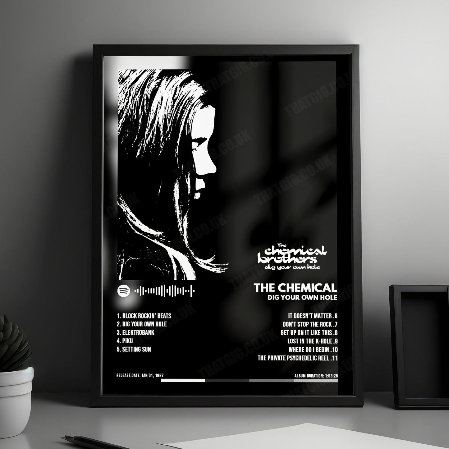 The Chemical Brothers "Dig Your Own Hole  " Album Cover Poster - with Complete Tracklist