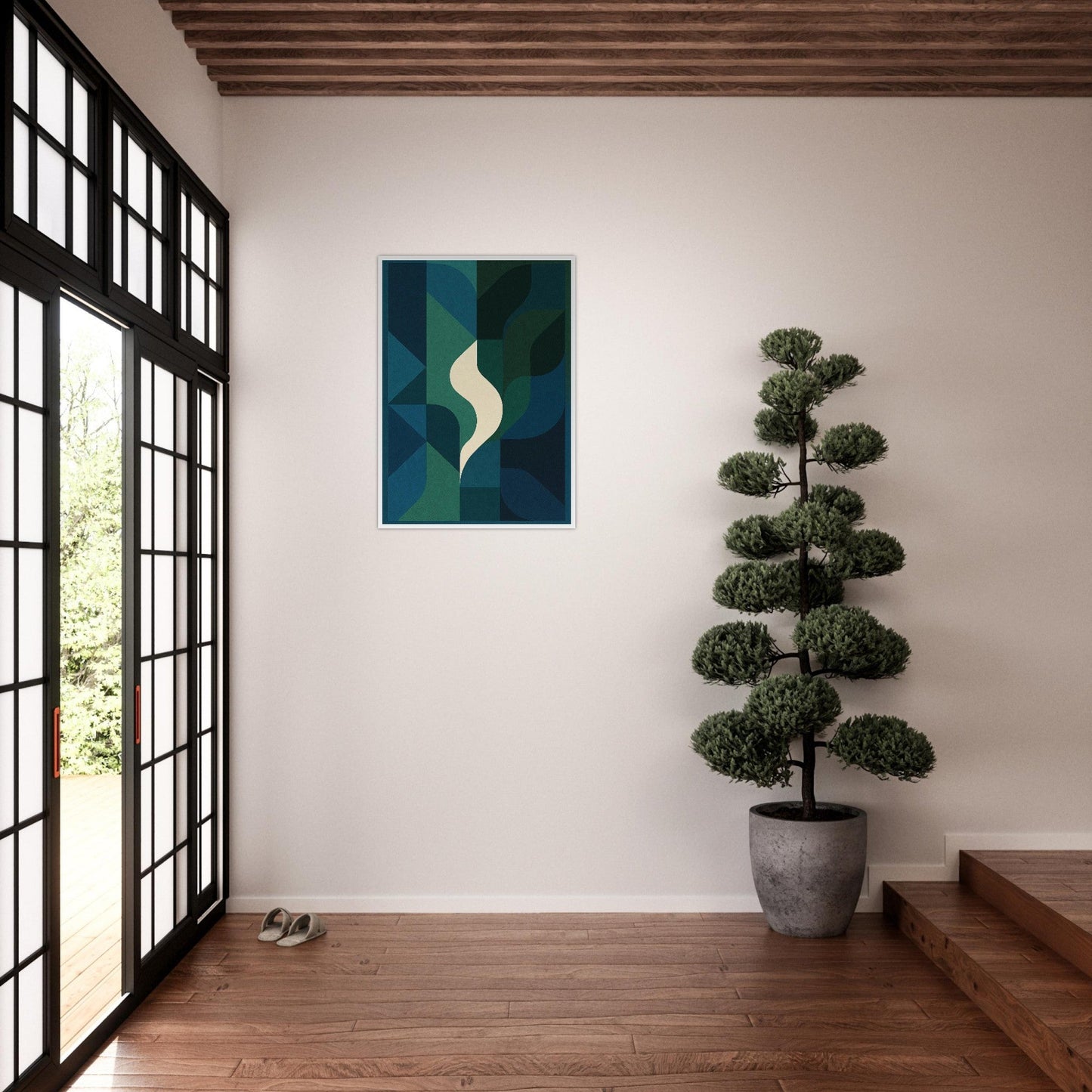 Abstract Night - Premium Matte Paper Wooden Framed Poster