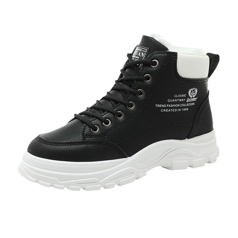 High-top Women's Shoes Cotton-padded Shoes With Velvet Warm