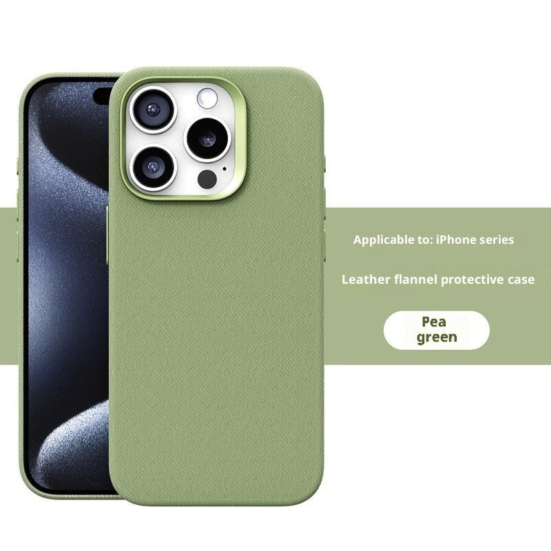 Leather Flannel Fabric Magnetic Phone Case