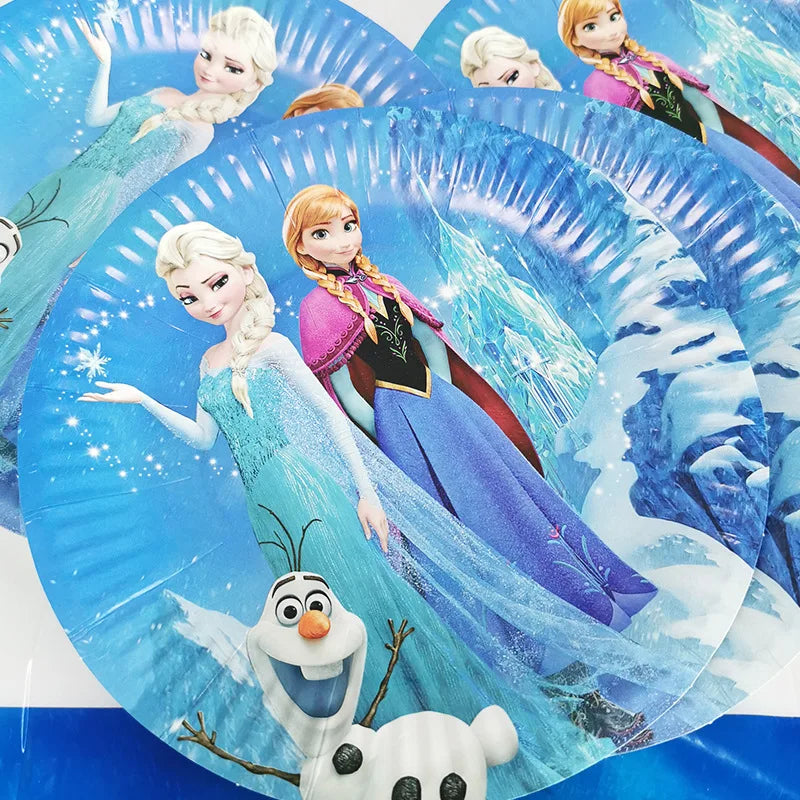 Frozen Anna Elsa Party Supplies – Disposable Plates Cups Napkins Balloons