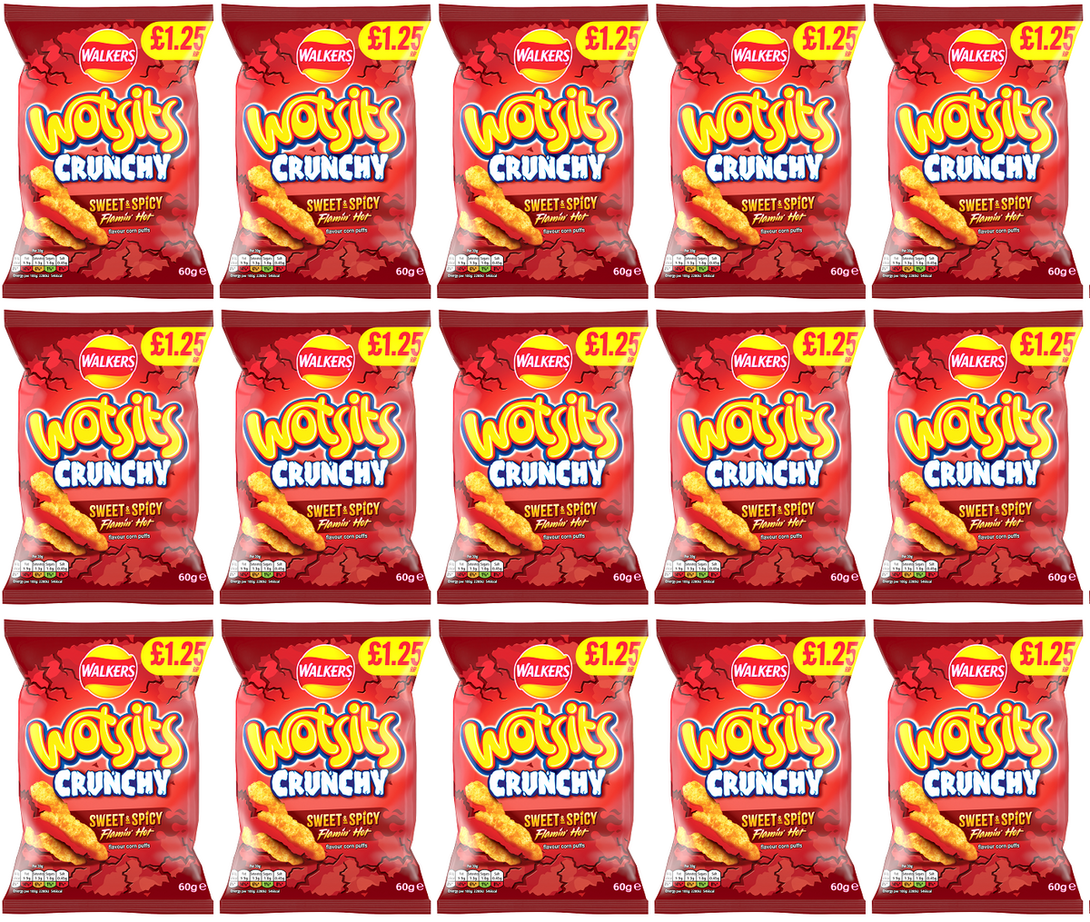 15 x Wotsits Crunchy Sweet & Spicy - 60GM