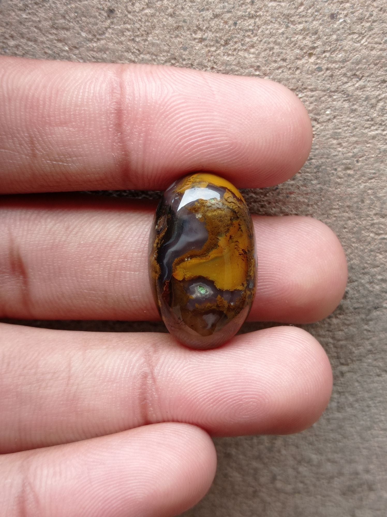 26.4ct Jasper - Gold Jasper Cabochon - Yellow Jasper - 27x17x7mm
