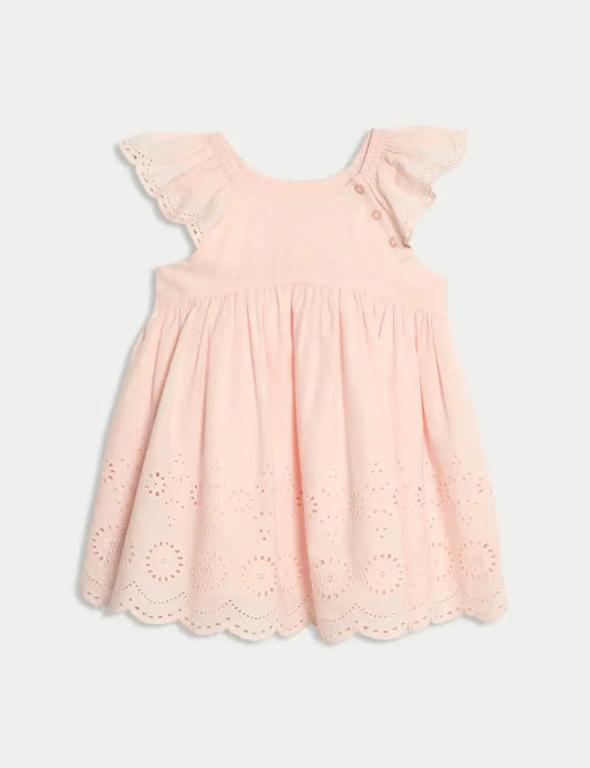 2pc Pure Cotton Broderie Outfit (0 Mths-3 Yrs)