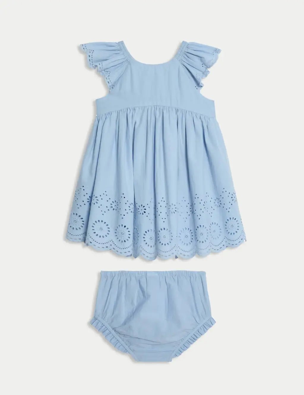 2pc Pure Cotton Broderie Outfit (0 Mths-3 Yrs)