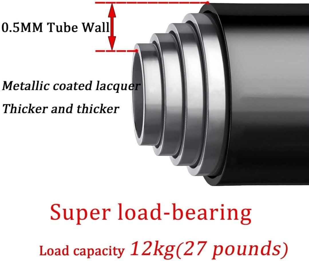 2PCS Extendable Curtain Rods Black Telescopic Spring, 70.5-120CM