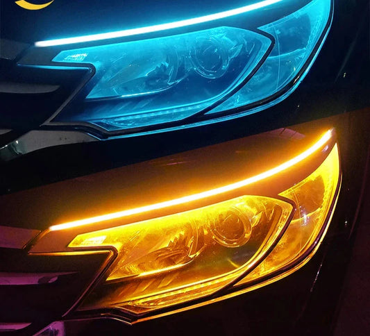 2pcs LED DRL Car Daytime Running Light Flexible Waterproof Strip