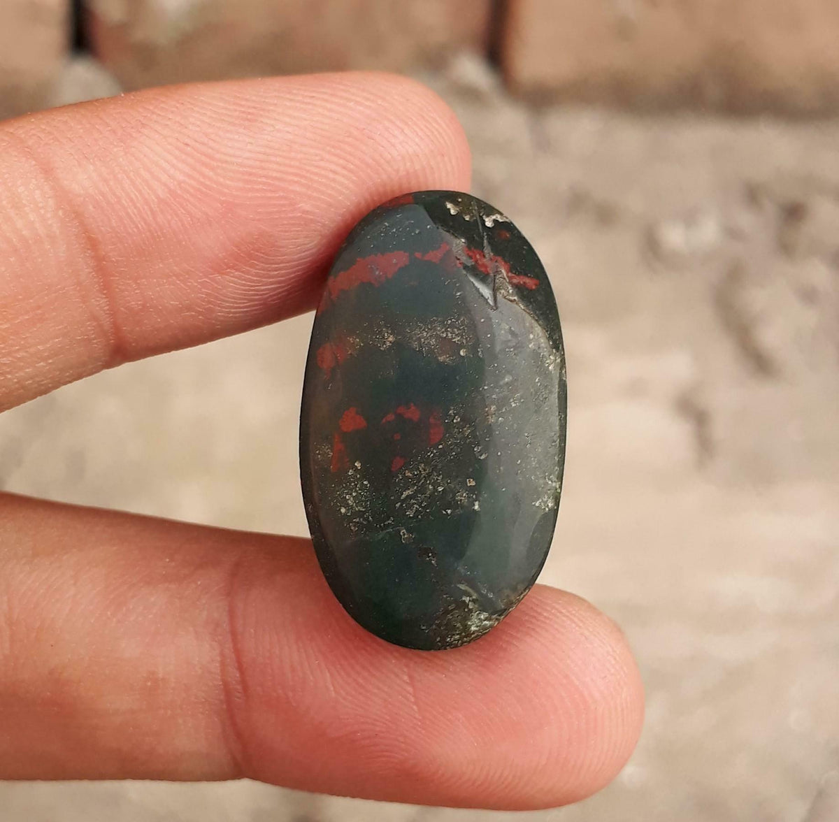 29.15ct Natural High Quality Blood Stone - Heliotrope - Dimension -24.6X17.3mm