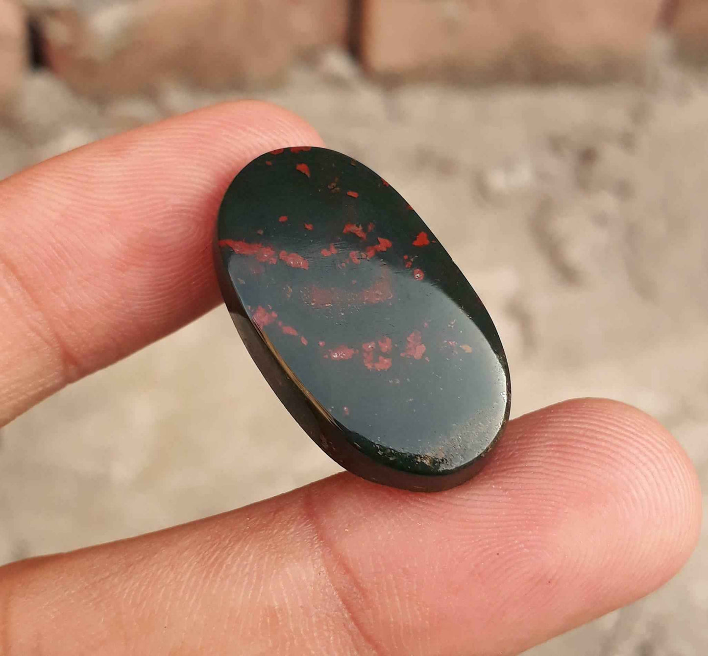 29.15ct Natural High Quality Blood Stone - Heliotrope - Dimension -24.6X17.3mm