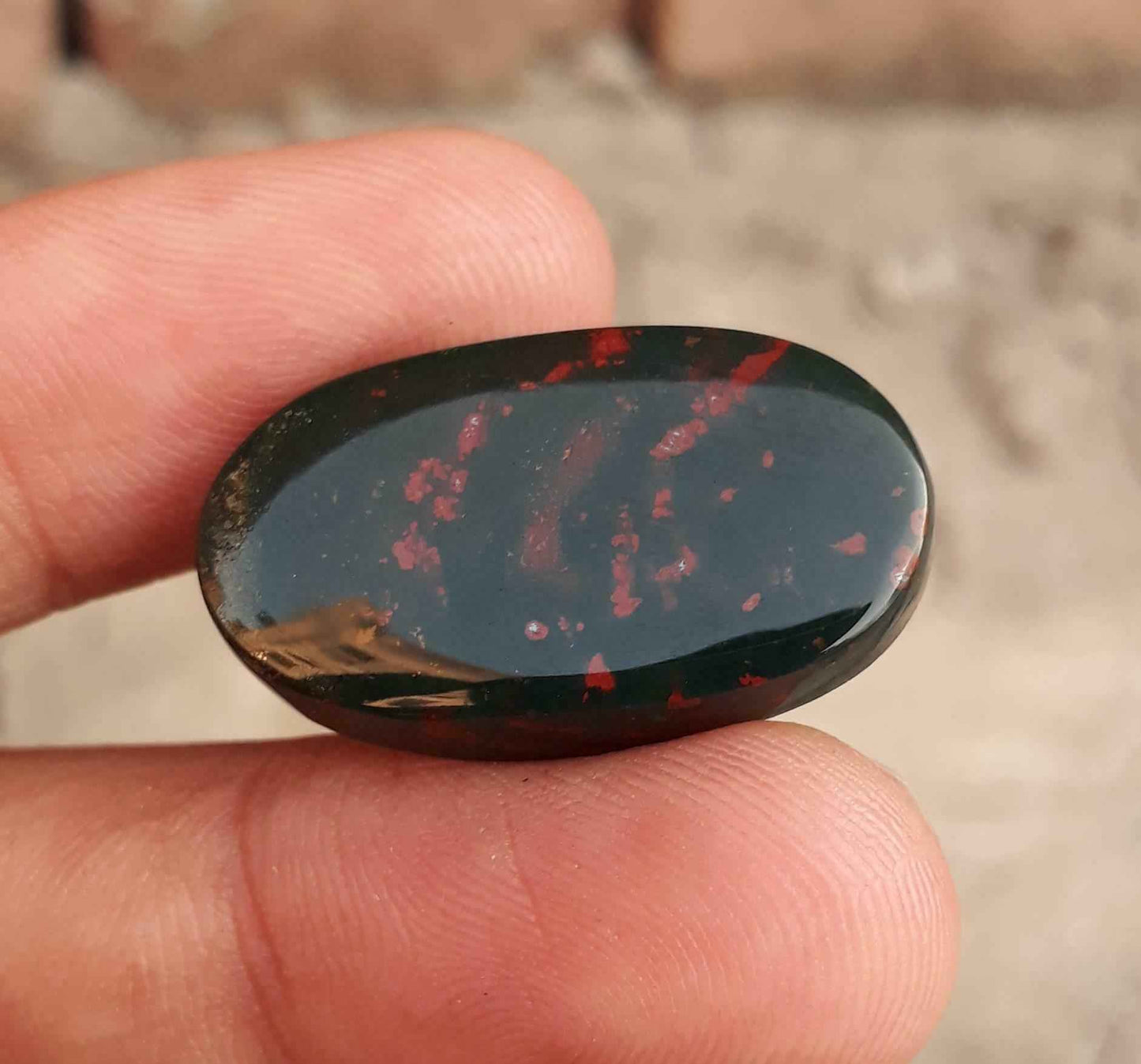 29.15ct Natural High Quality Blood Stone - Heliotrope - Dimension -24.6X17.3mm