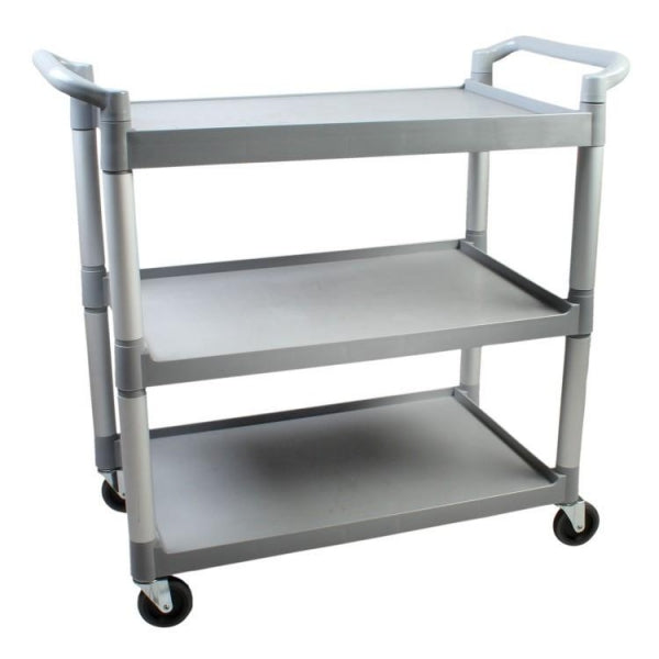 3 Tier Polypropylene Compact Mobile Trolley - Grey