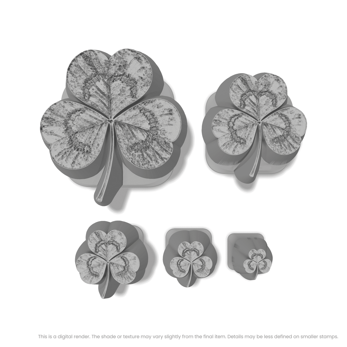 3-Leafed Clover Stamps - Photo Textured