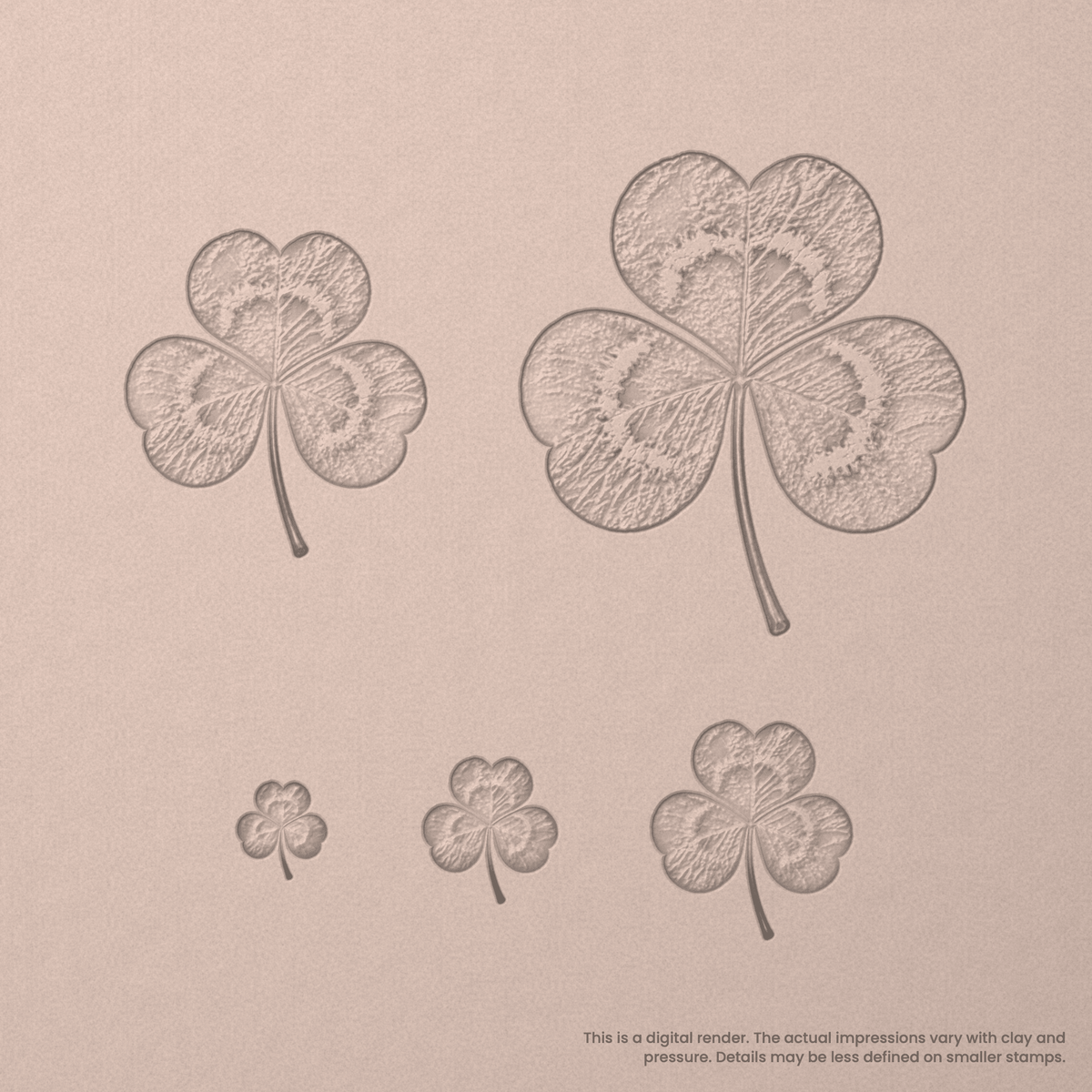 3-Leafed Clover Stamps - Photo Textured