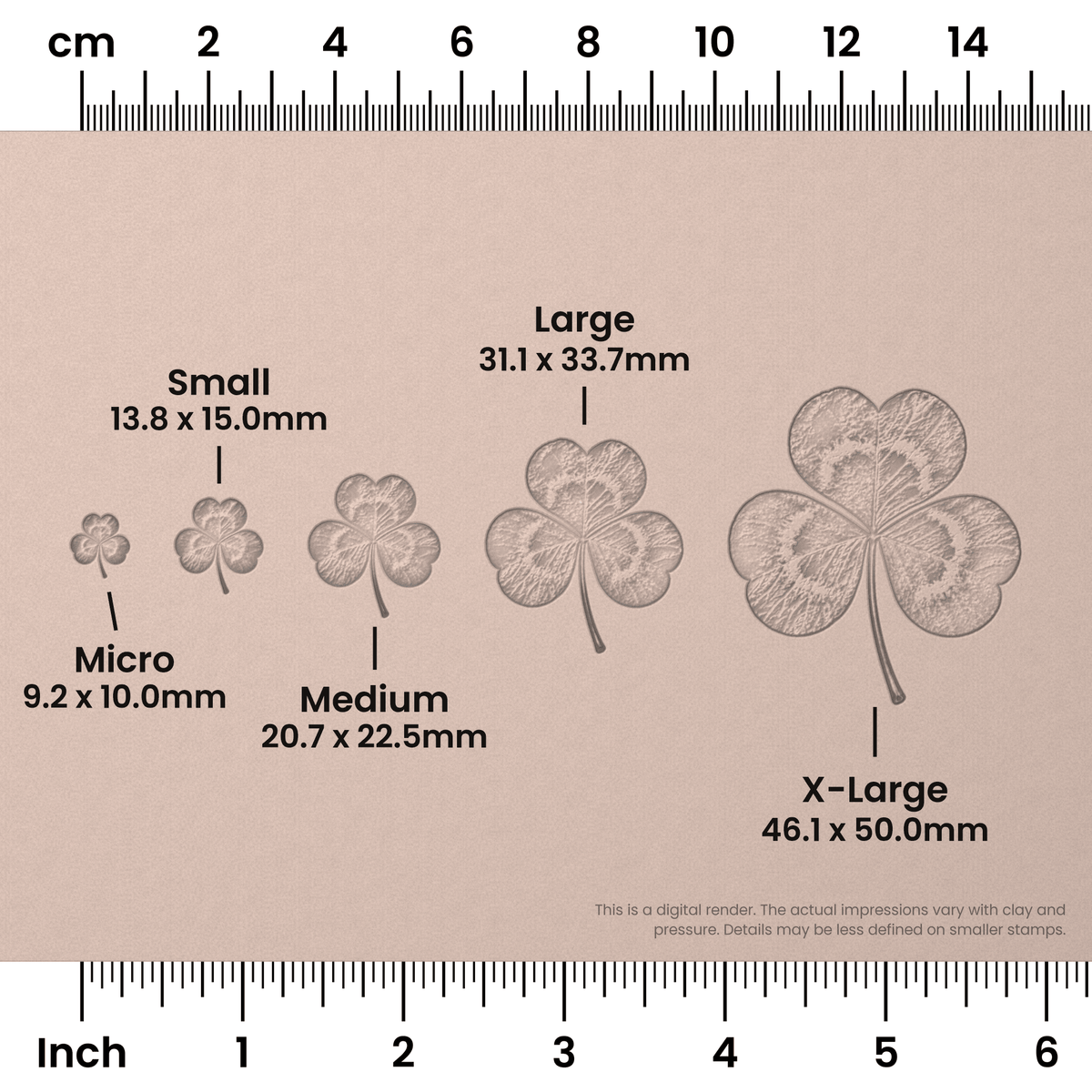 3-Leafed Clover Stamps - Photo Textured