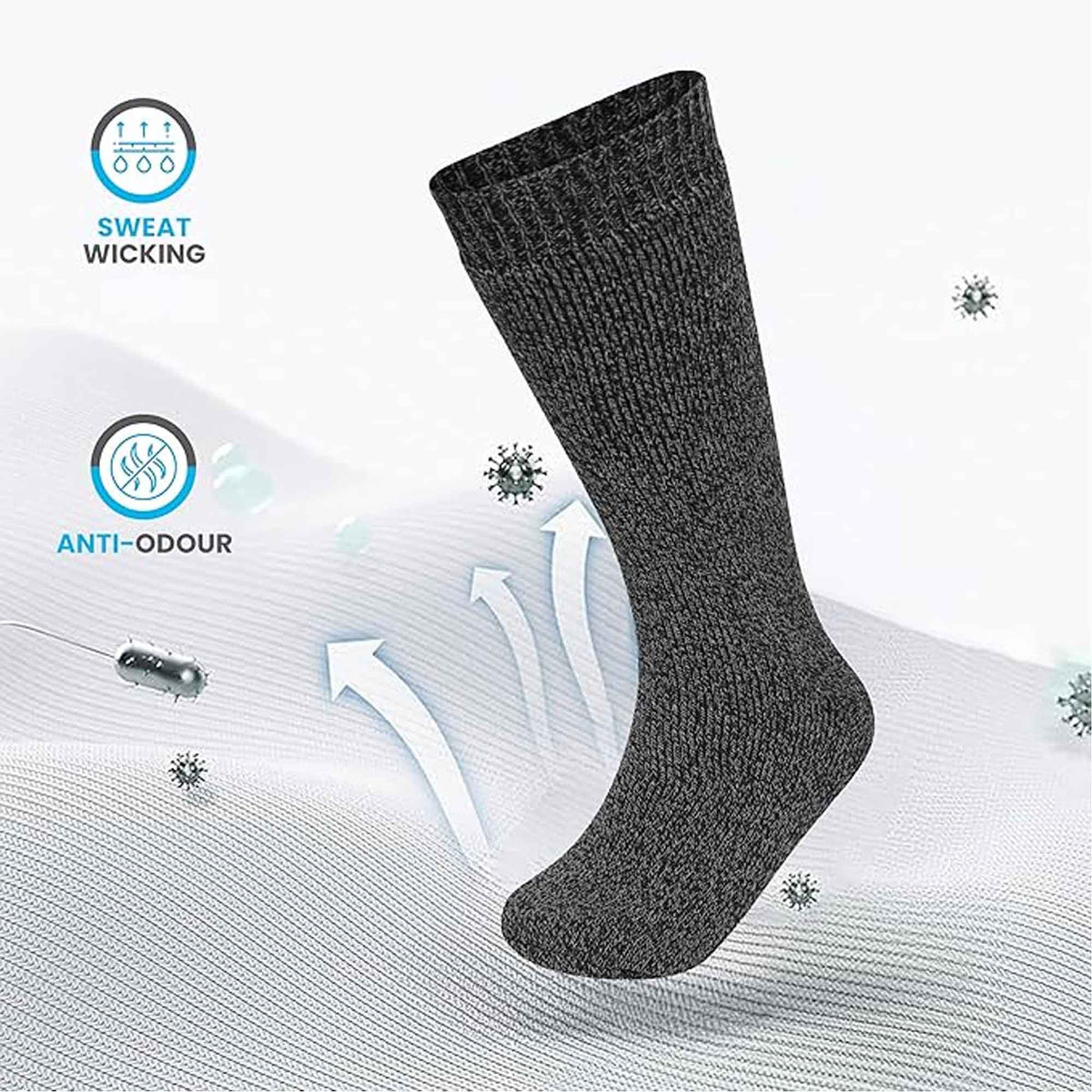 Sock Stack 3 Pack Mens Wellington Boot Socks Durable Cushioned Heel And Toe UK Size 6-11