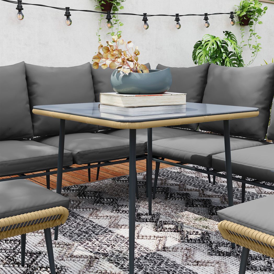 Outsunny 6 Piece Garden Furniture Set Garden Sofa with Cushions