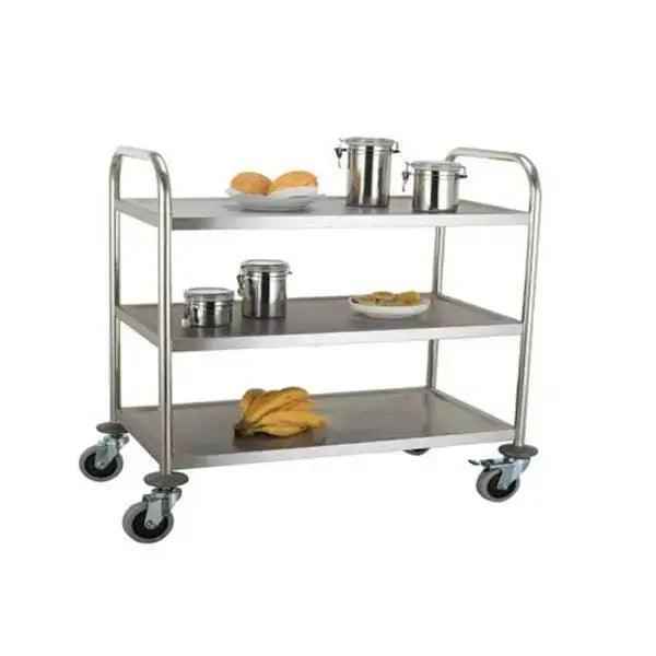 3 Tier Stainless Steel Trolley Round Tube