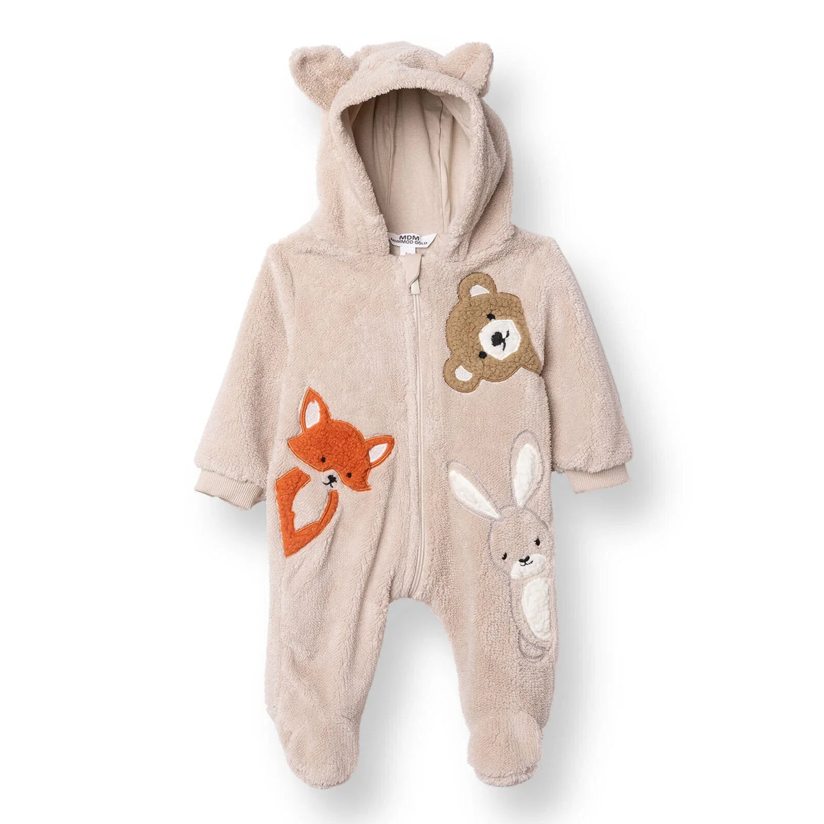 Midimod Hooded Fleece Baby Pramsuit with Feet (3 Months to 12 Months)
