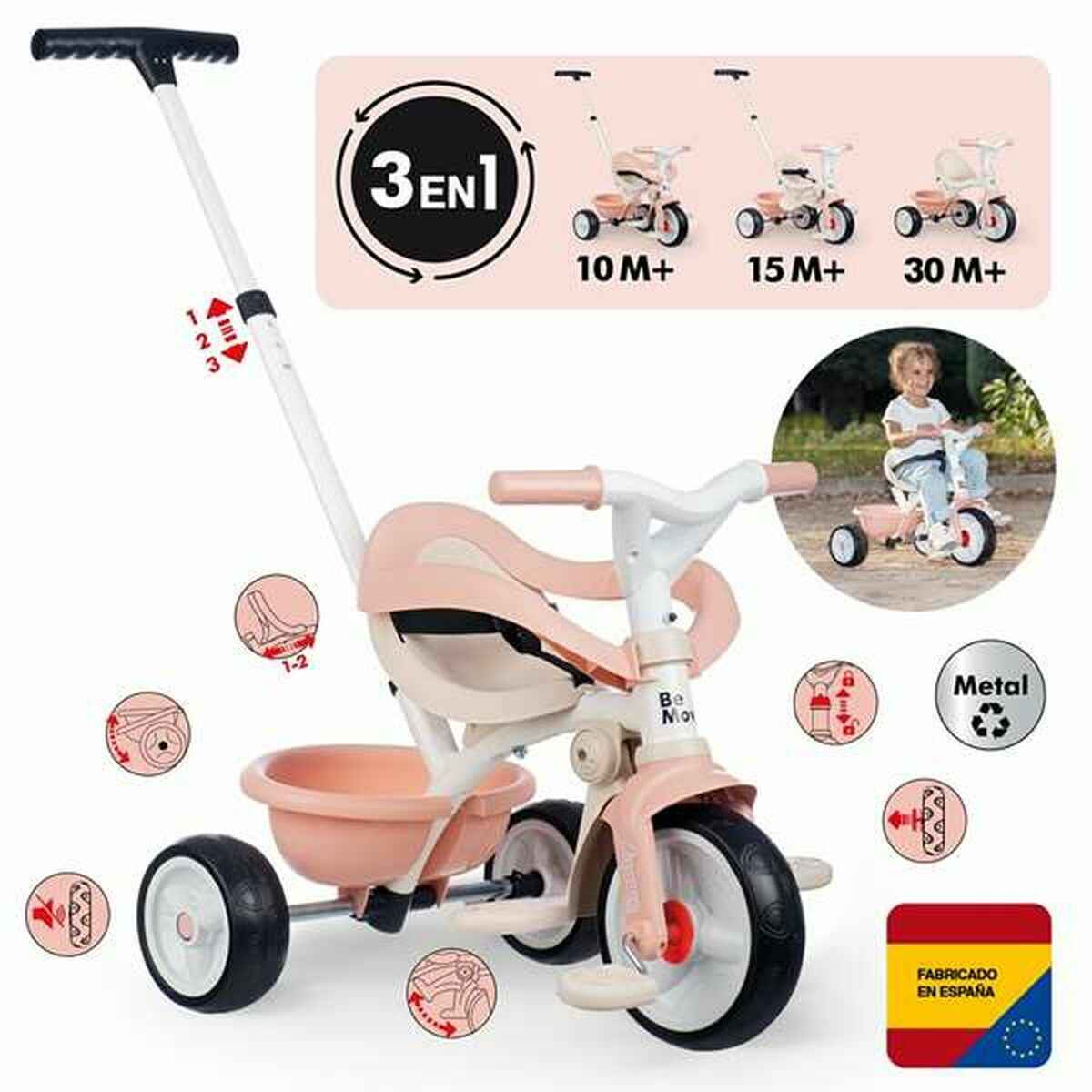 Tricycle Smoby Be Move Confort Pink