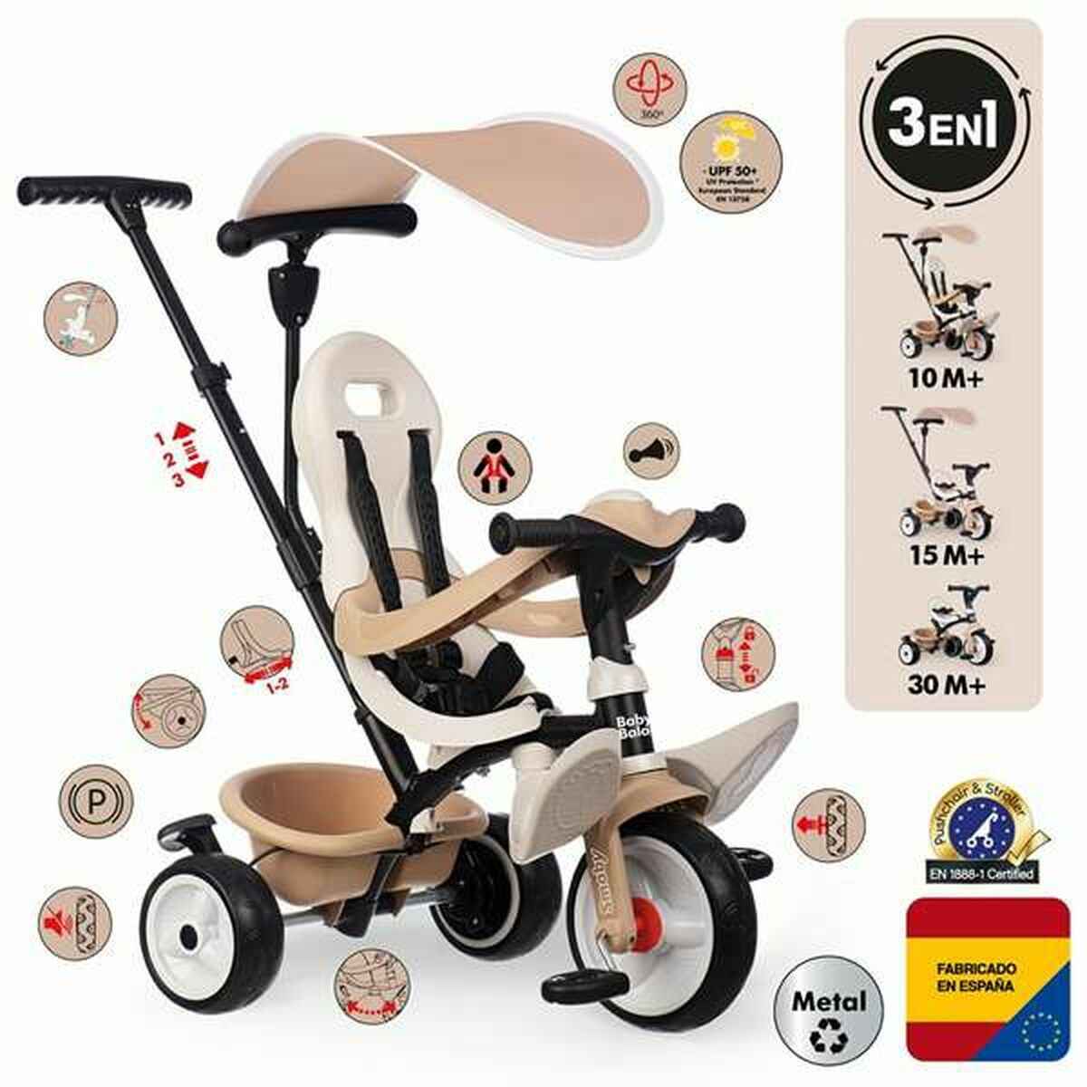 Tricycle Smoby Beige