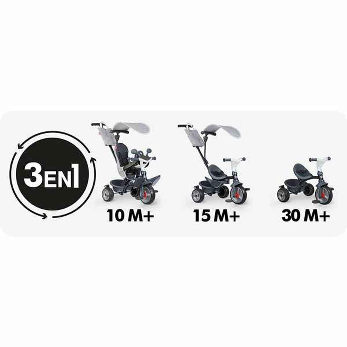 Tricycle Smoby Baby Driver Grey