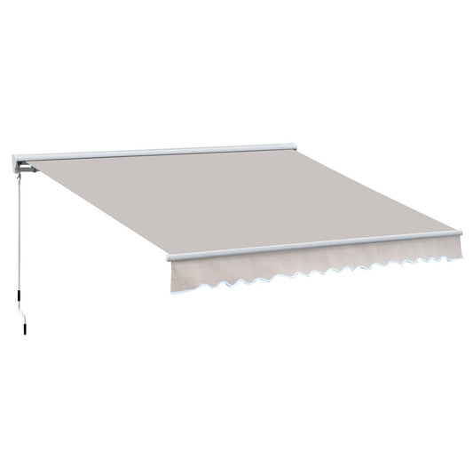 Outsunny  2.95Lx2.5M  Retractable Manual/Electric Awning Cream White 300cm x 250cm x 160cm