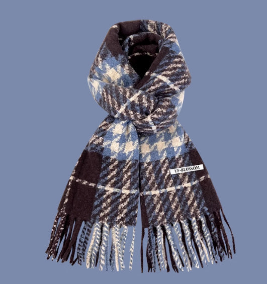 All-match Plaid Imitation Cashmere Women's Warm Scarf