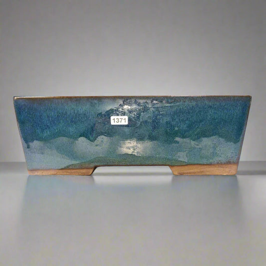 32cm Glazed Bonsai Pot | Rectangle | 32cm x 23cm x 9cm | Blue