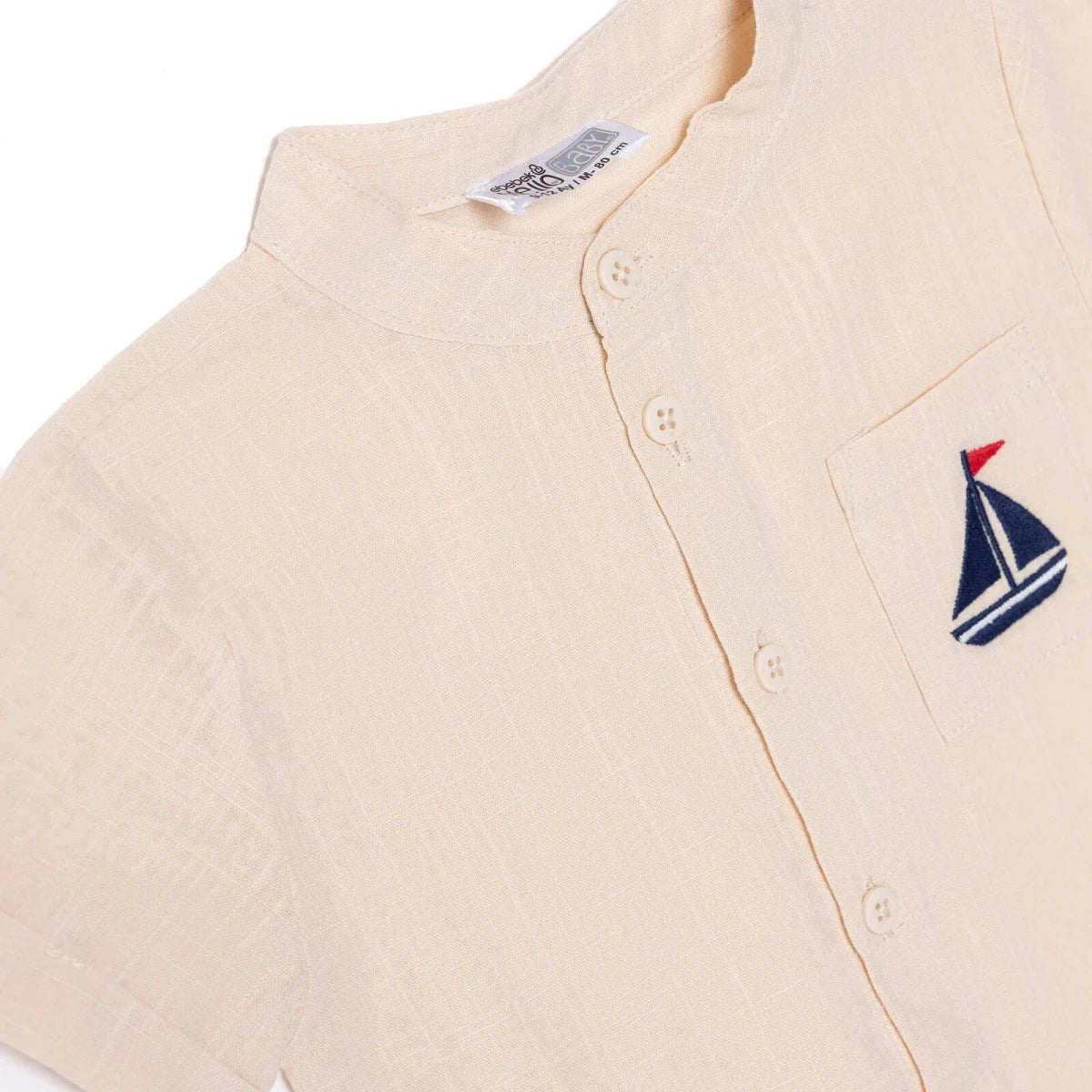 HelloBaby Grandad Collar Poplin Baby Shirt (6-9 Months to 4-5 Years)