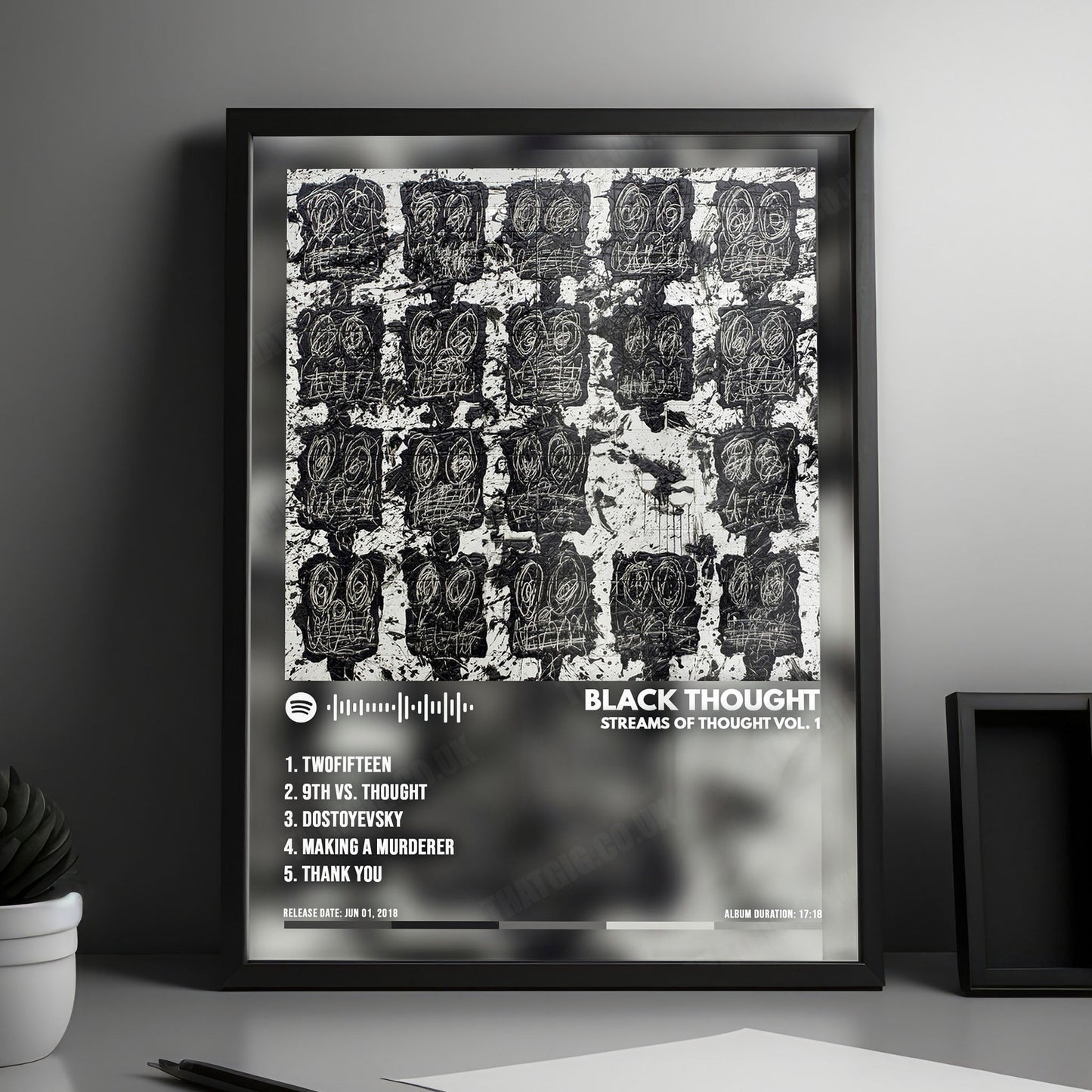 Black Thought "Streams of Thought,  Vol. 1 " Album Cover Poster - with Complete Tracklist