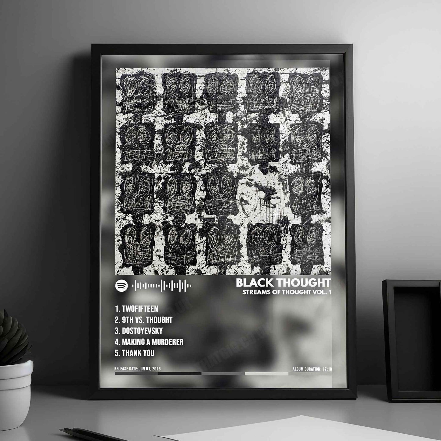 Black Thought "Streams of Thought,  Vol. 1 " Album Cover Poster - with Complete Tracklist