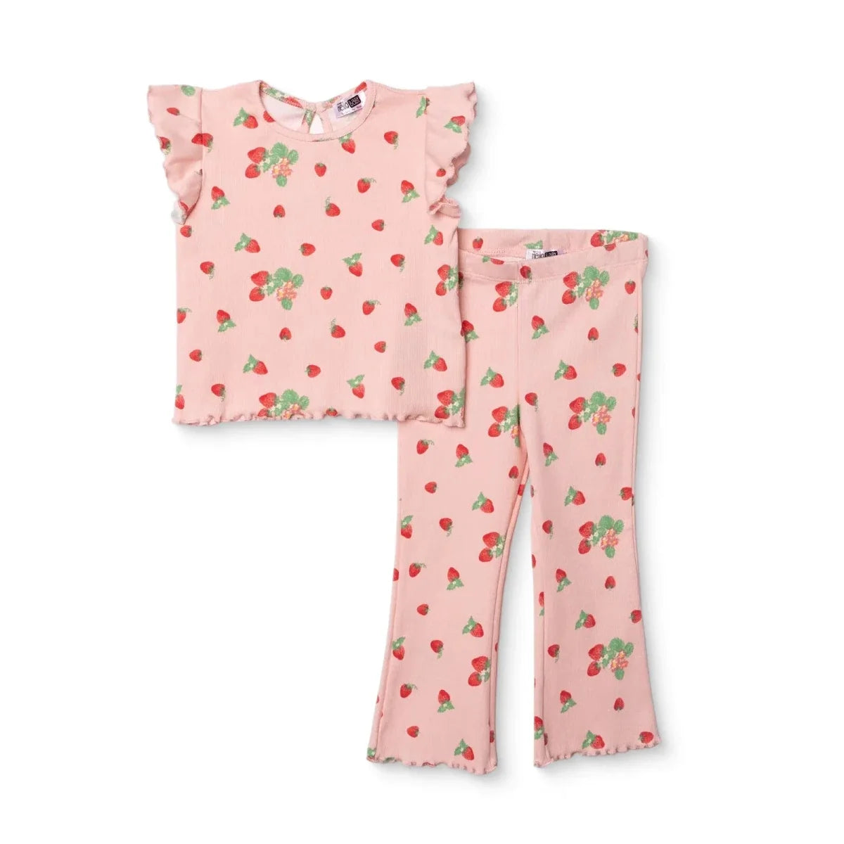 HelloBaby Short Sleeve Ribbed Baby Top & Leggings Set (6-9 Months to 4-5 Years)