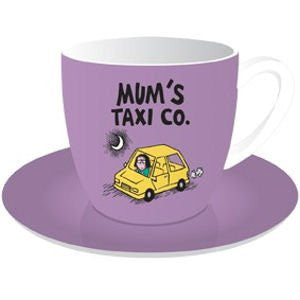 10oz Cup & Saucer - Truth About Mums & Dads (Mum's Taxi)