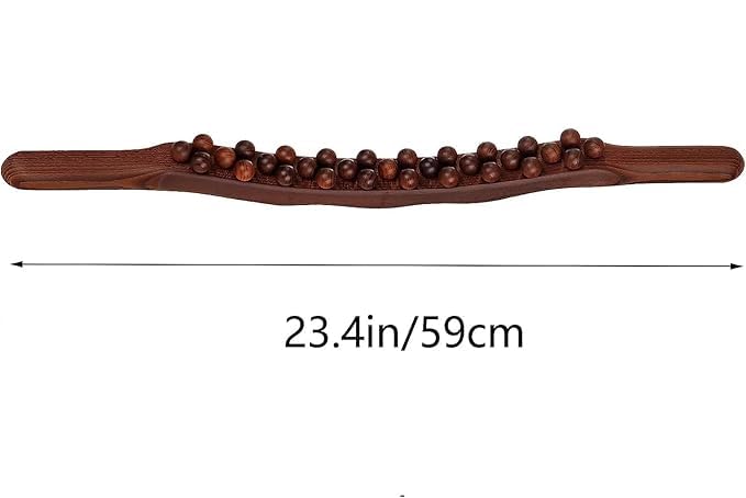 Wooden Gua Sha Massage Roller Stick for Muscle Relief (31 Ball)
