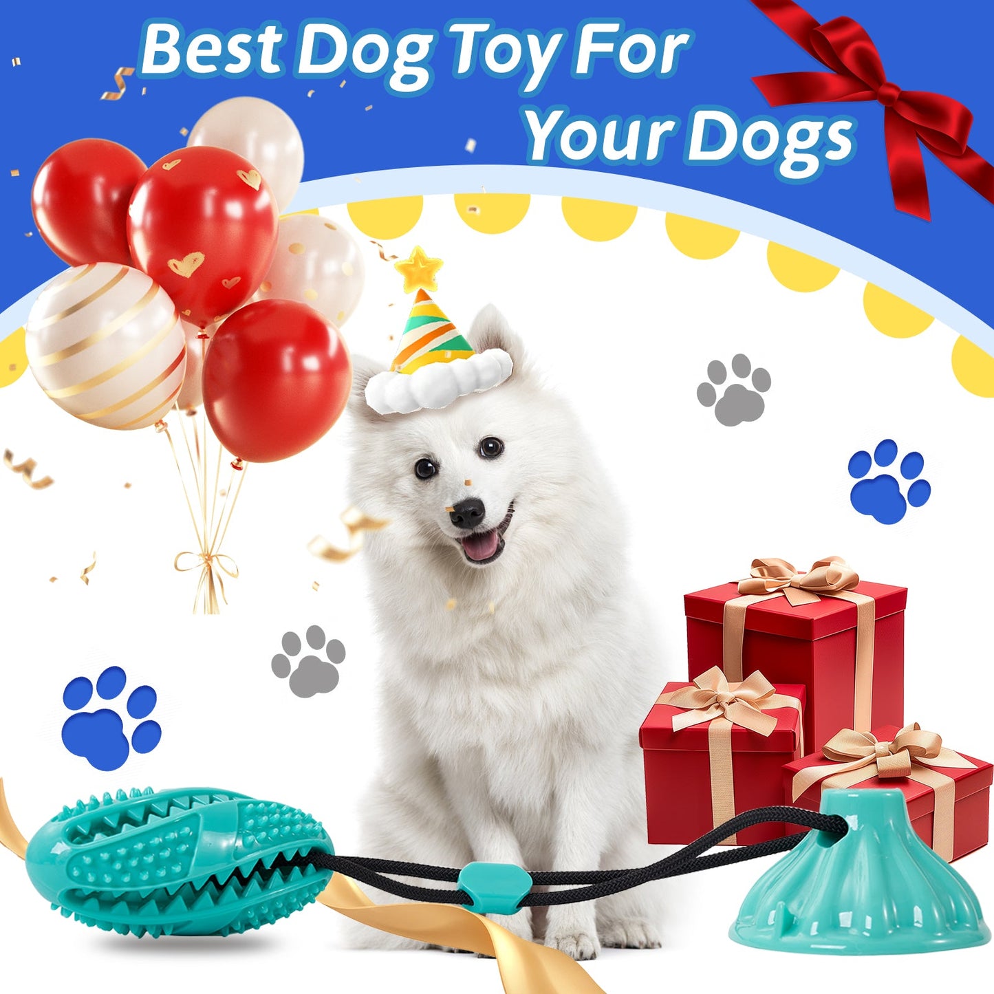 Suction Cup Pull Rope Leaking Pet Toy Ball Tpr Molar Teeth Cleaning Vent Ball Dog Toy Ball