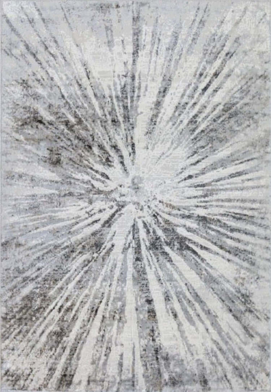 Abstract Burst Grey Rug