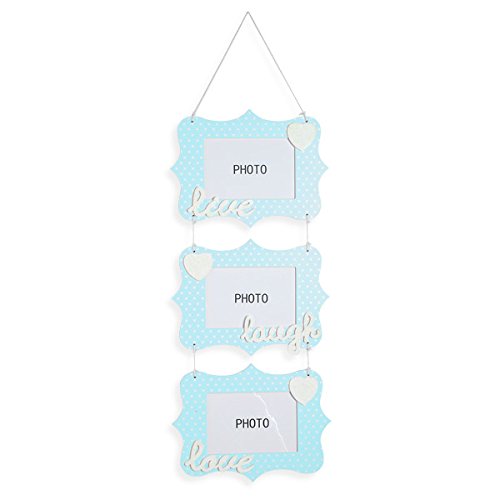 Club Green "Live-Laugh-Love Wooden Frame, Blue, 63 x 27 cm