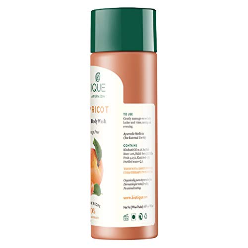 Biotique Apricot Body Wash 190ml - Refreshes, Brightens, All Skin Types