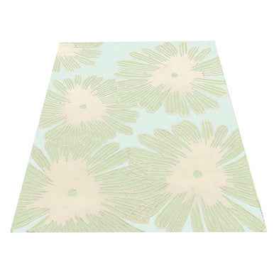 Ditsy Daisy Cream And Green Kids Rug