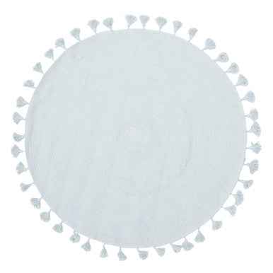 Kids Blue Round Rug with Tassels