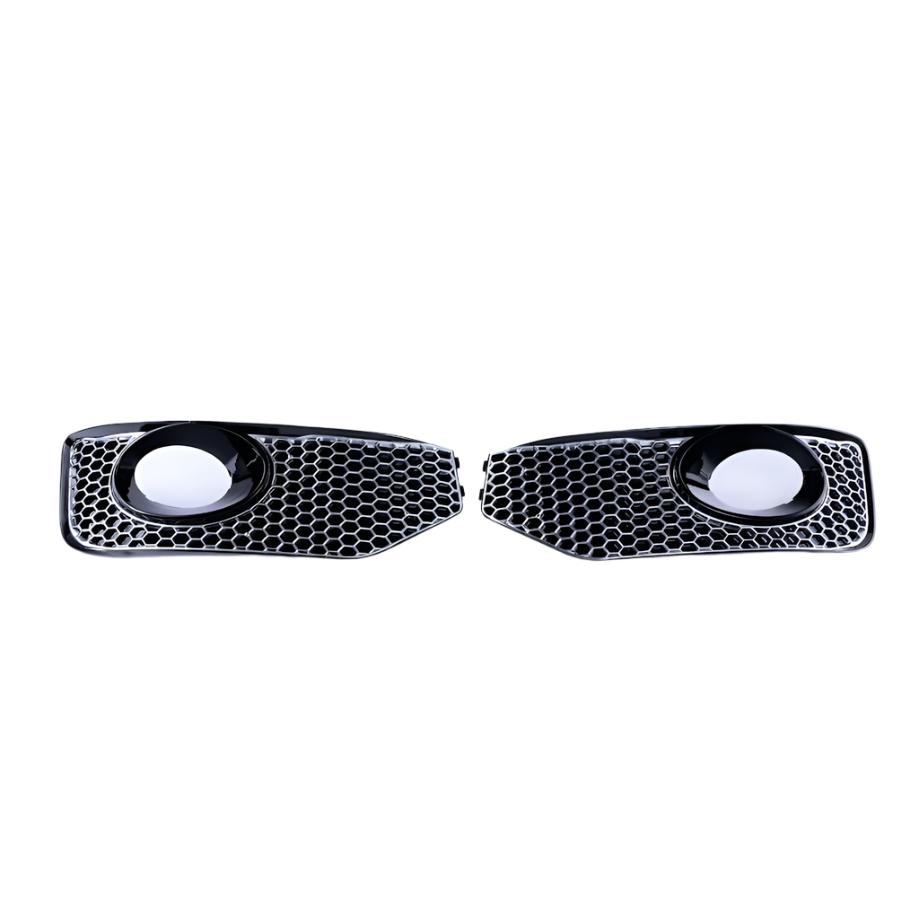 For VW T5.1 Transporter Sportline Honeycomb Front Spoiler Fog Light Trims Matte Chrome | Van-X