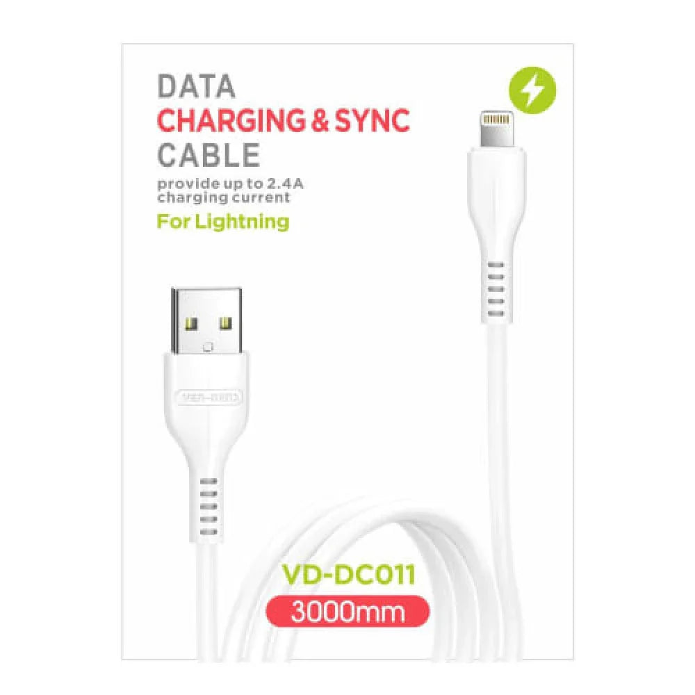 USB A to Lightning Fast Charging Data Cable