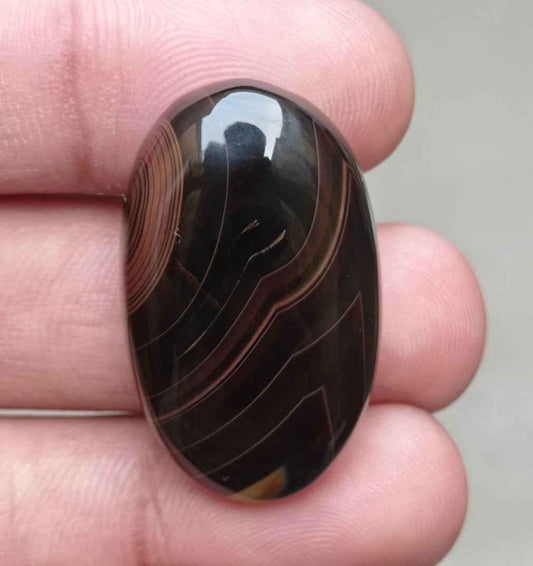 55.7ct Fortified Agate Cabochon- Sulaimani Aqeeq -  35x21x9mm