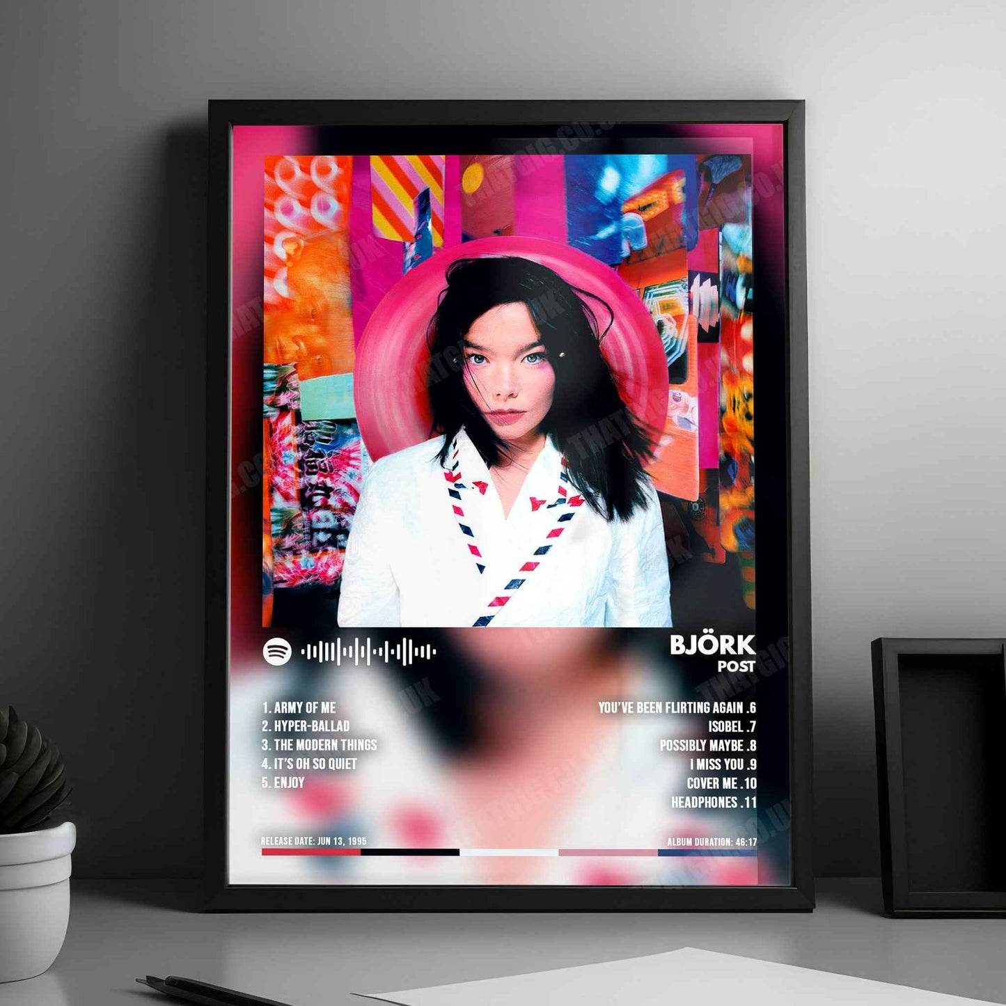 Björk "Post" Album Cover Poster - with Complete Tracklist
