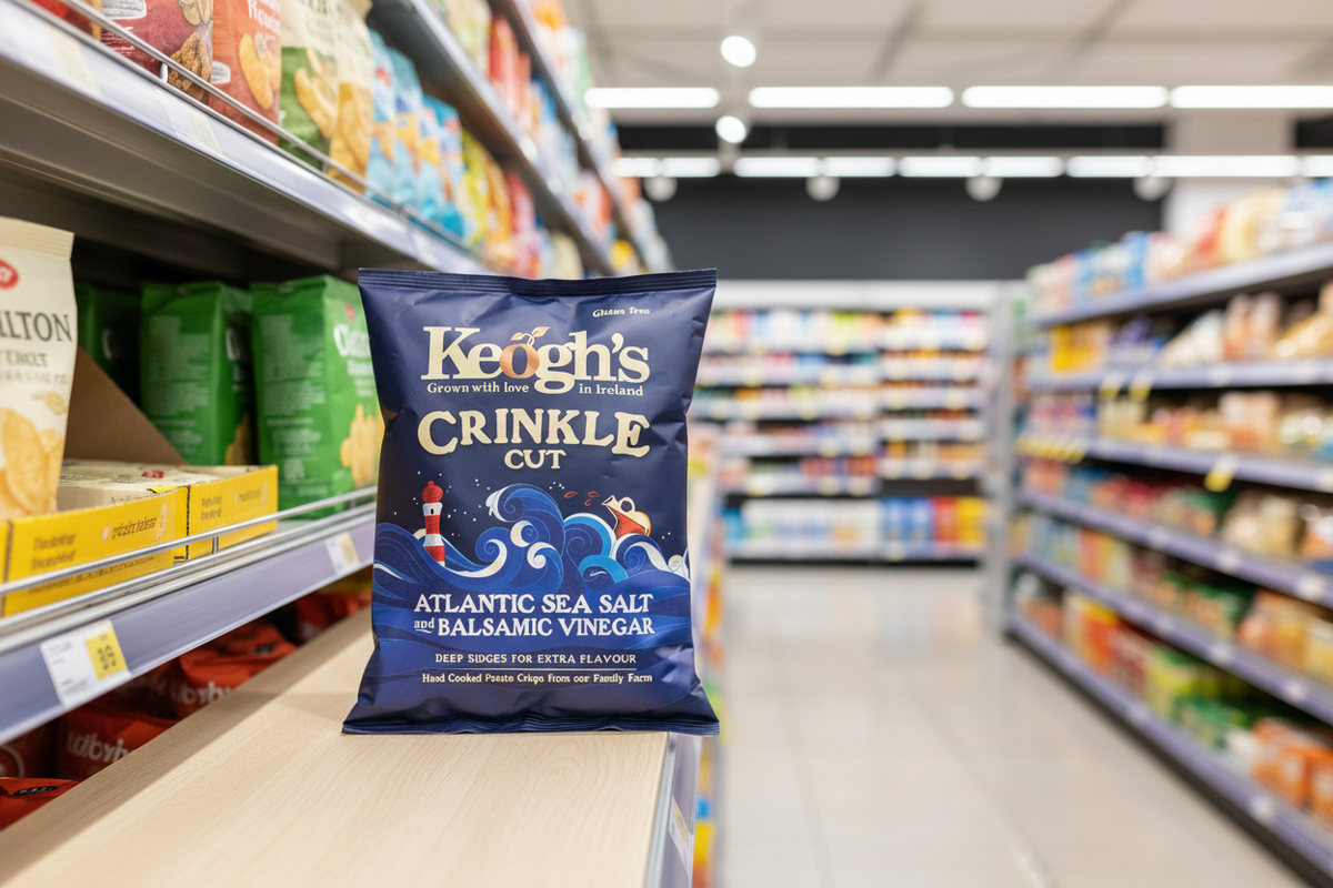 24 x Keogh's Crinkle Cut Atlantic Sea Salt And Balsamic Vinegar 45G