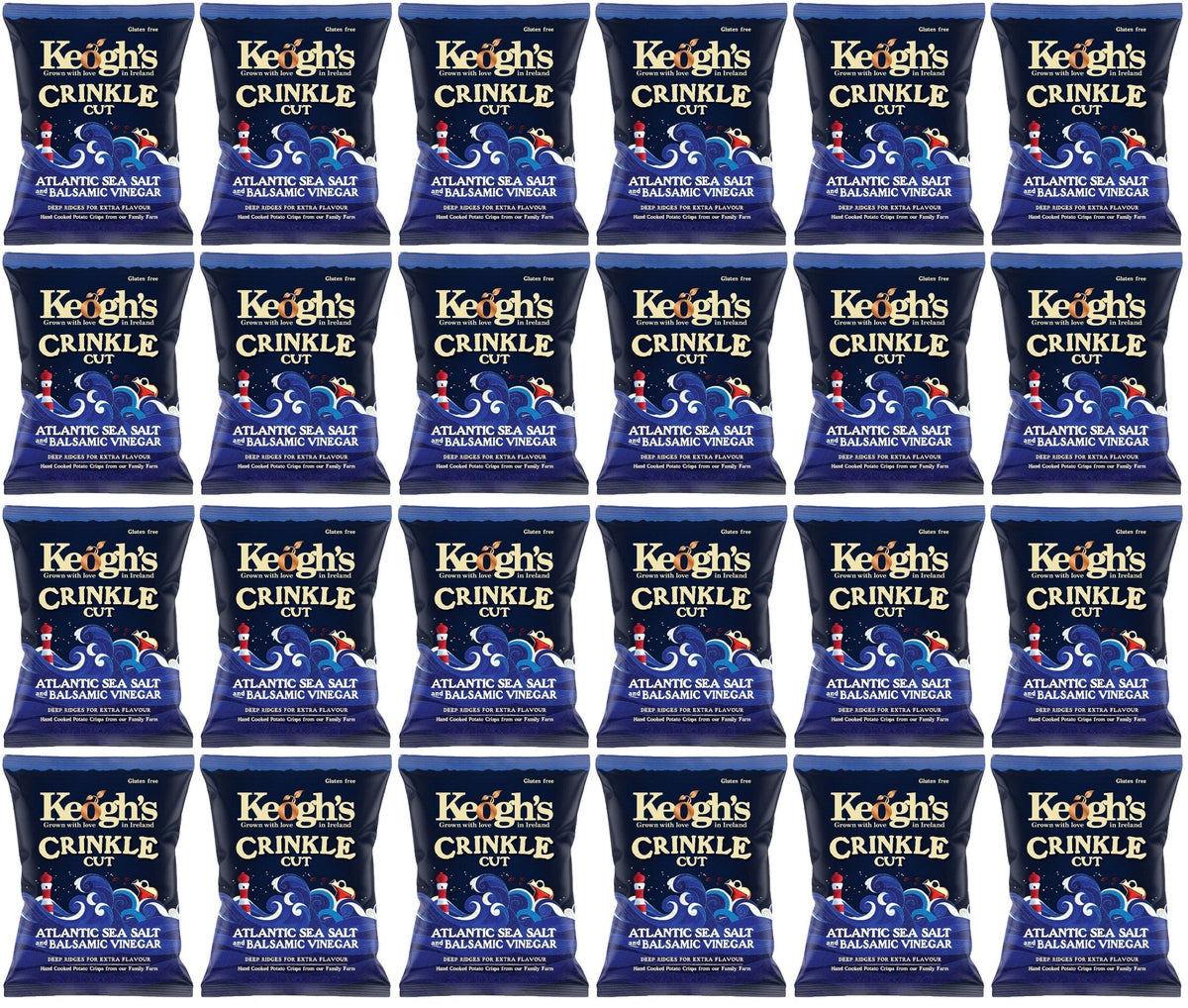 24 x Keogh's Crinkle Cut Atlantic Sea Salt And Balsamic Vinegar 45G
