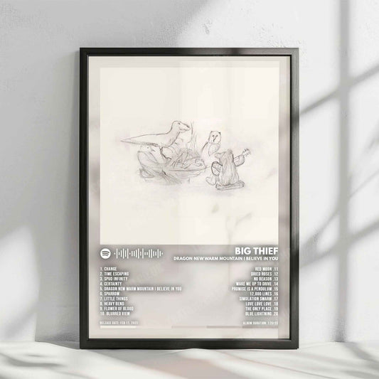Big Thief "Dragon New Warm Mountain I Believe in You" Album Cover Poster - with Complete Tracklist