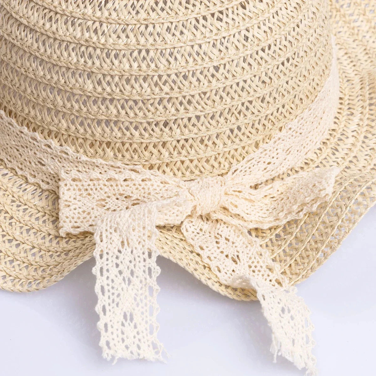 HelloBaby Ribbon Trim Straw Baby Hat (12 Months to 1-4 Years)