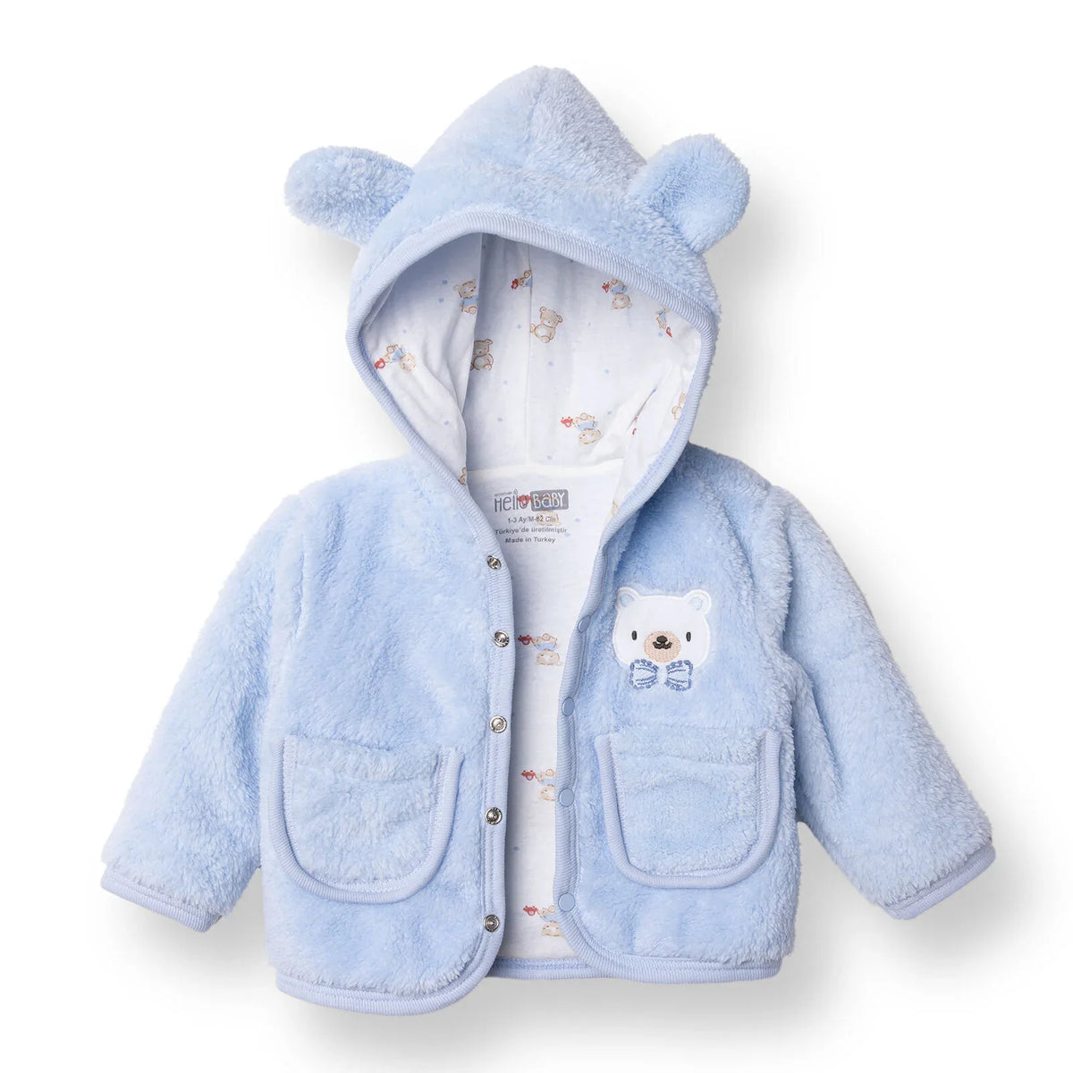 HelloBaby Hooded Wellsoft Baby Cardigan (1-3 Months to 12 Months)